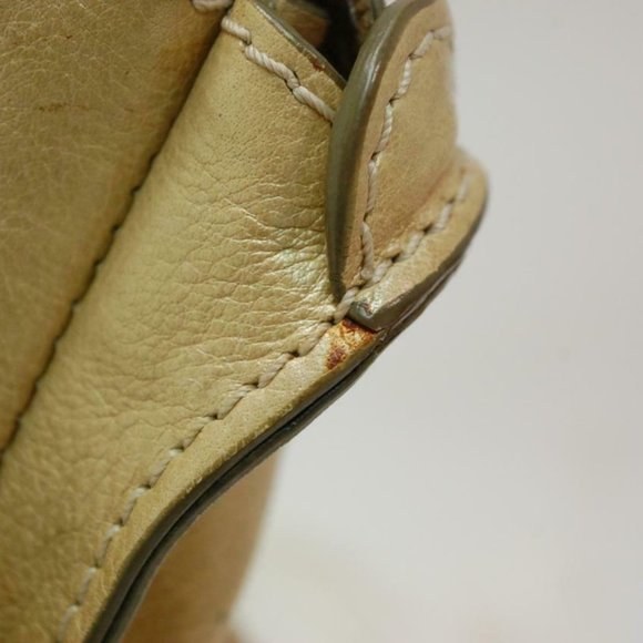 Auth Chloe Marcie Medium Shoulder Bag Leather Peal Gold - Picture 4 of 15